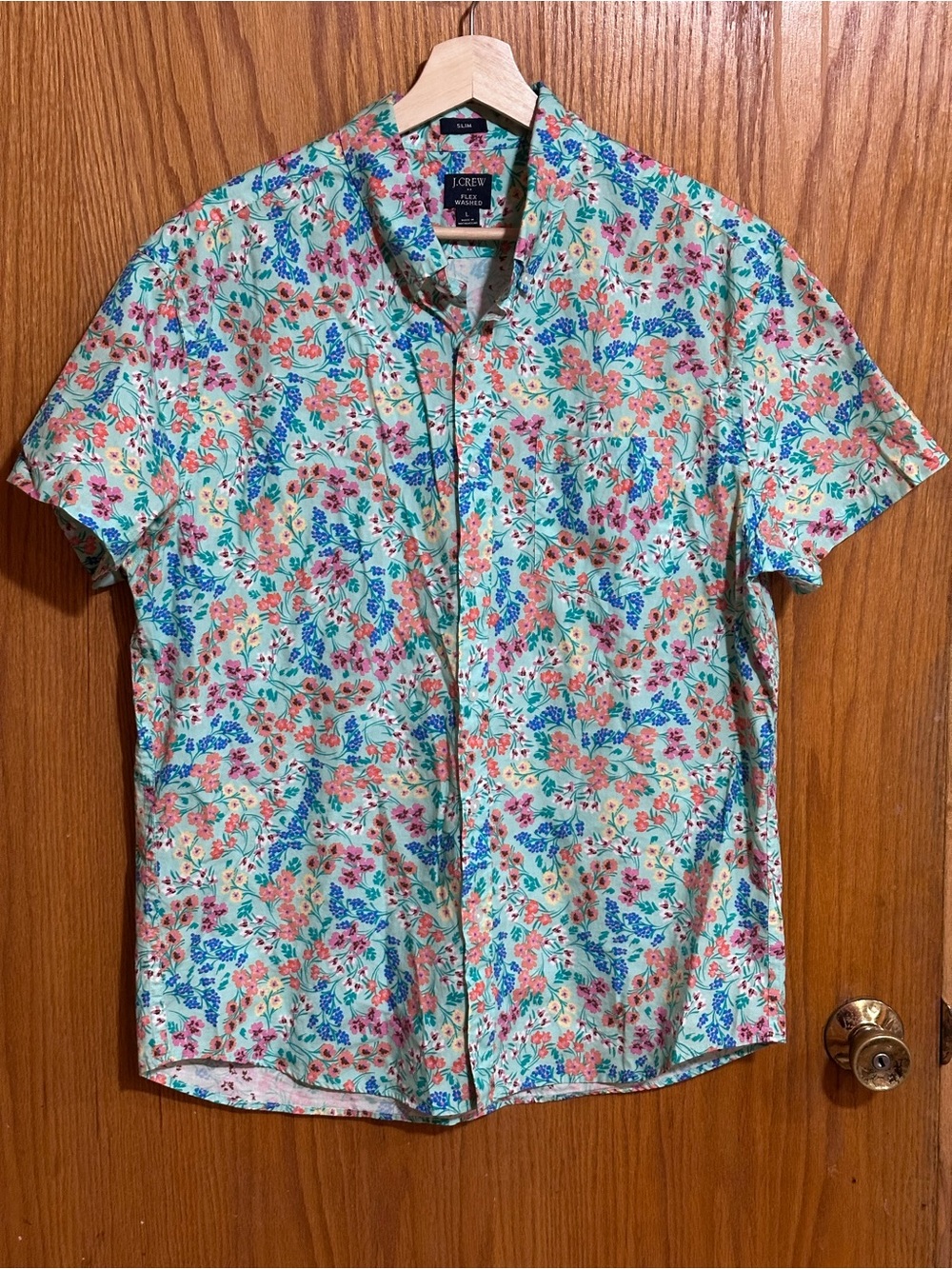 J. Crew Men’s Short-Sleeve Floral Button-Up Shirt‎ sz large